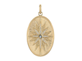 18kt yellow gold Compass medallion with .3 cts moonstone and .35 cts diamonds. Available in white, yellow, or rose gold.
